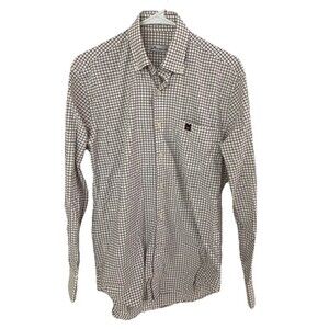 Men's Peter Millar Shirt LS Checks Nylon Blend Mississippi State Logo Size Small